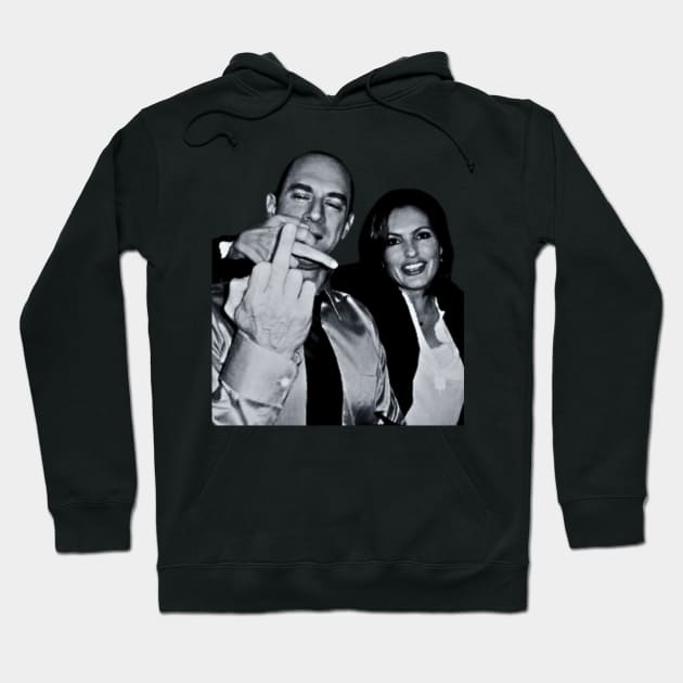 Vintage Elliot Stabler And Olivia Benson Hoodie by AJIHAKEHA